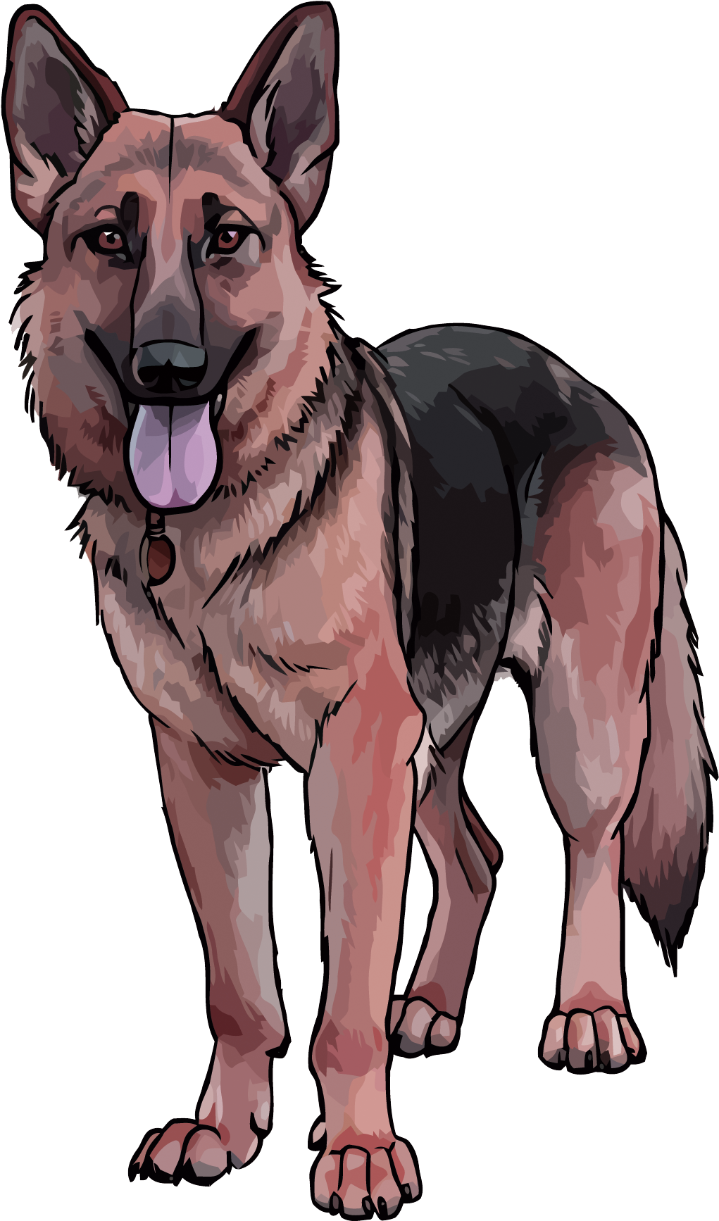 German King Kunming Wolfdog Dog Transprent Png - German Shepherd Vector Png Clipart (1500x2150), Png Download
