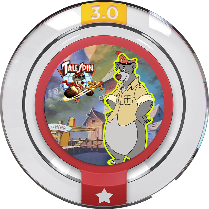 Tailspin Power Disc Baloo Disney Infinity - Power Disc Disney Infinity Clipart (824x825), Png Download
