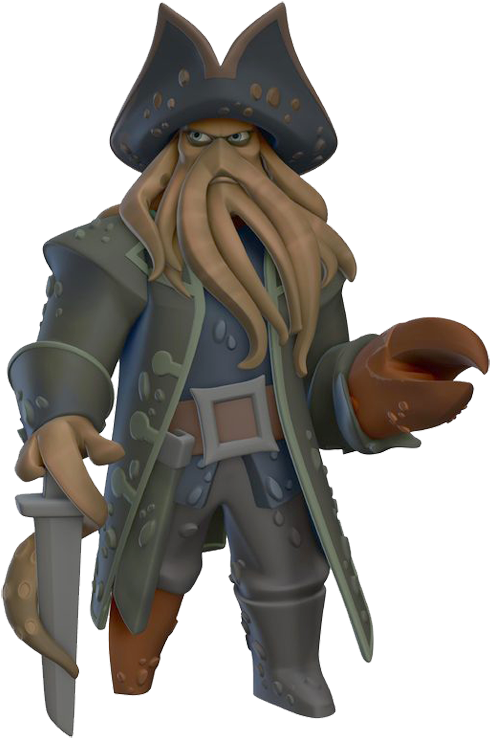 Pirates Of The Caribbean Clipart Disney Infinity - Davy Jones Pirate Cartoon - Png Download (504x753), Png Download