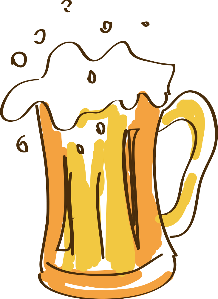 Beer Hand Painted - Beer Mug Cartoon Png Clipart (731x1000), Png Download