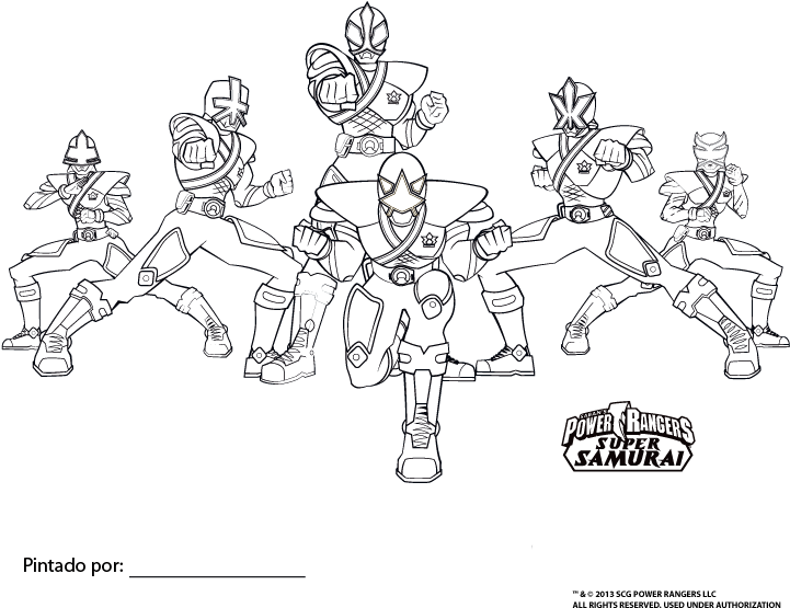 Colorea A Los Power Rangers Super Samurai Boing Az - Power Rangers Para Colorear Clipart (792x612), Png Download