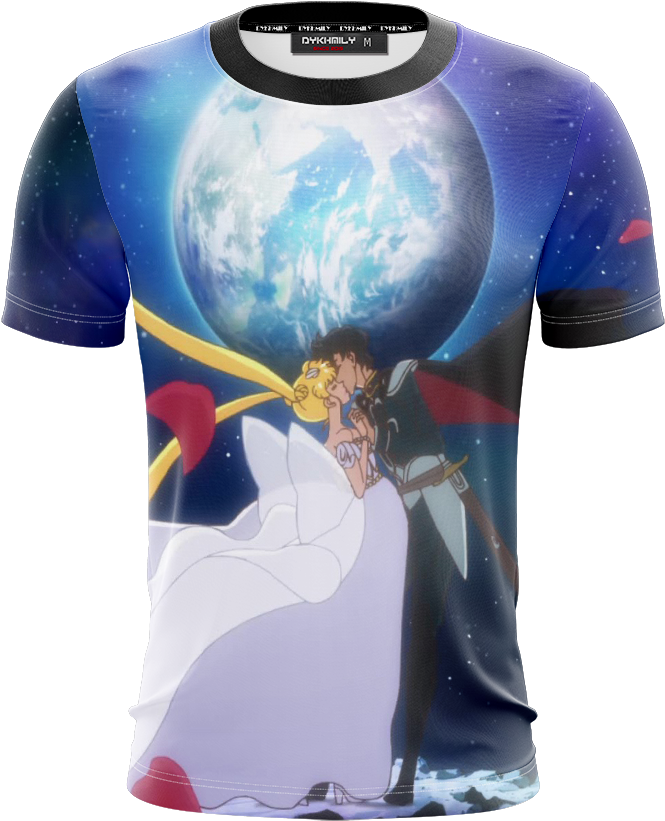 Sailor Moon And Tuxedo Mask 3d T Shirt Fullprinted - Kith Cobras Jersey Logo Clipart (1024x1024), Png Download