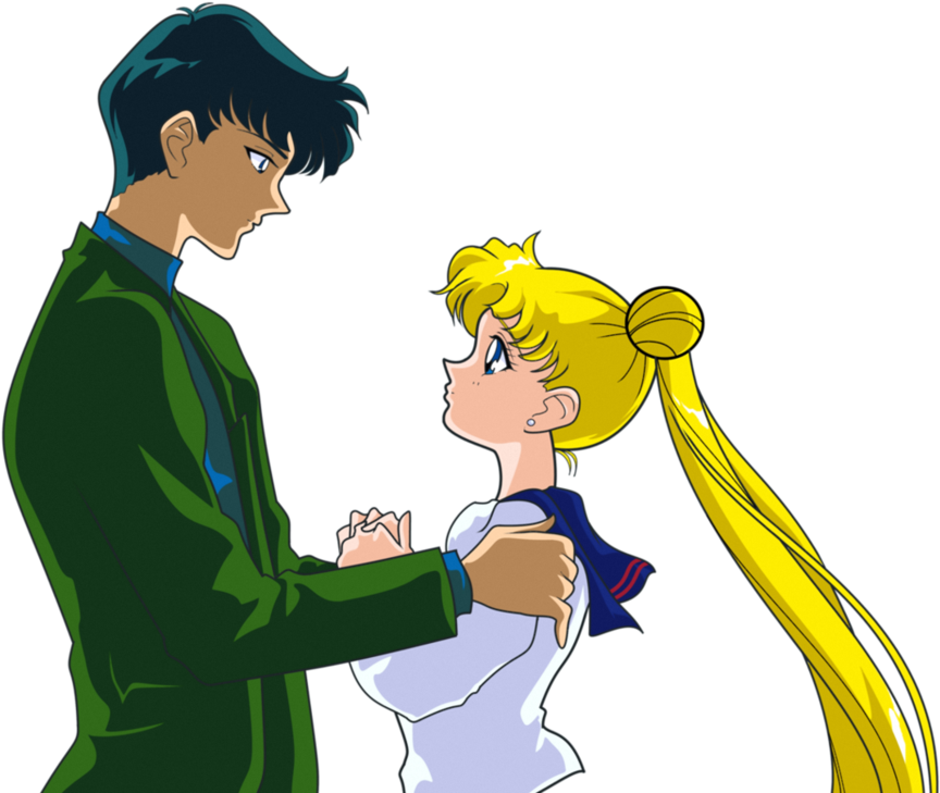 Mamoru Chiba And Usagi Tsukino Kiss By Jackowcastillo - Sailor Moon Usagi And Mamoru Png Clipart (1032x775), Png Download