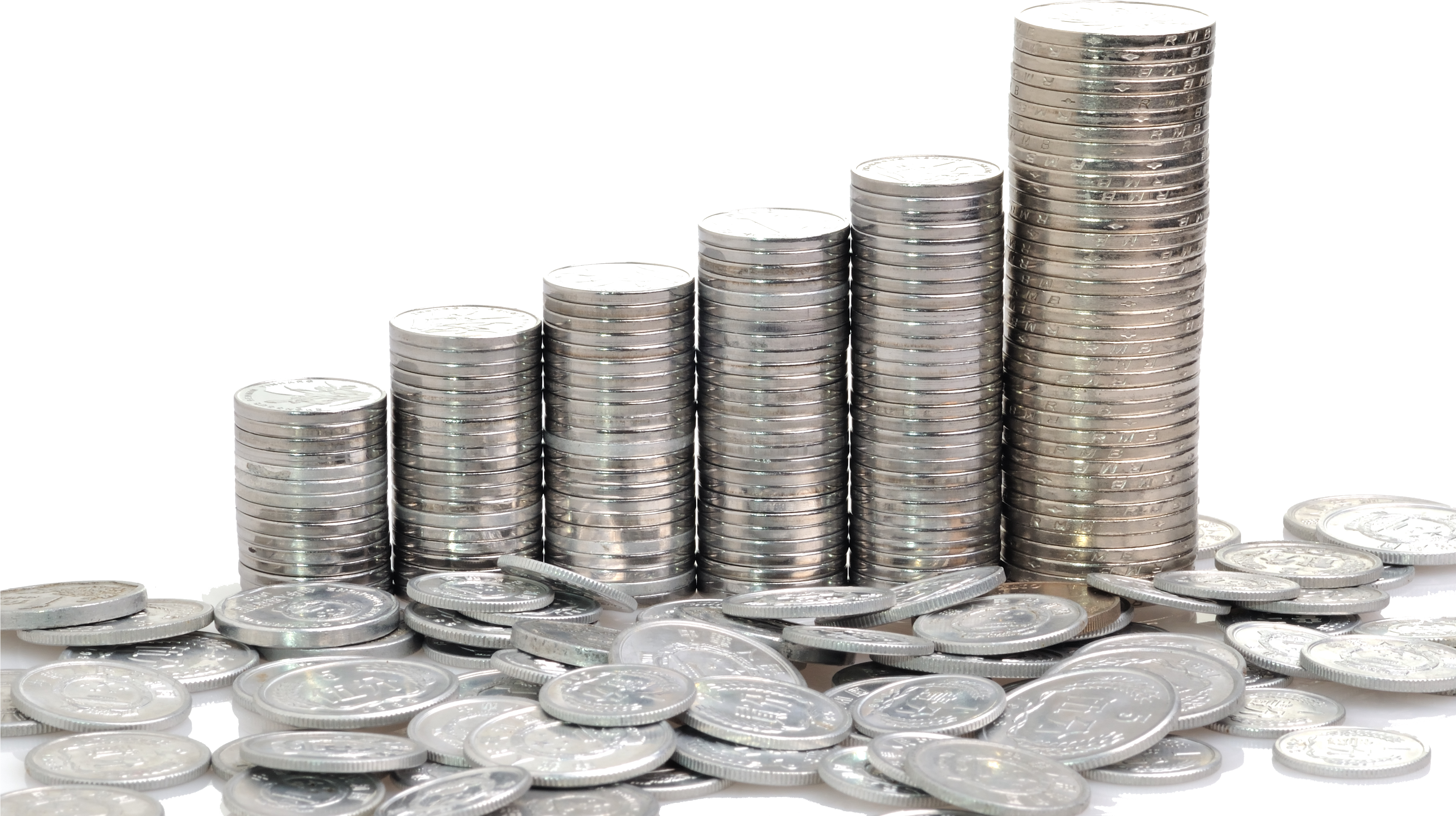 Silver Coin Stack Png , Png Download - Stack Of Silver Coins Clipart (4010x2247), Png Download