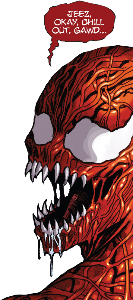 Jeez, Okay, Chill Out, Eawd Spider-man Fictional Character - Carnage Meme Clipart (578x1000), Png Download