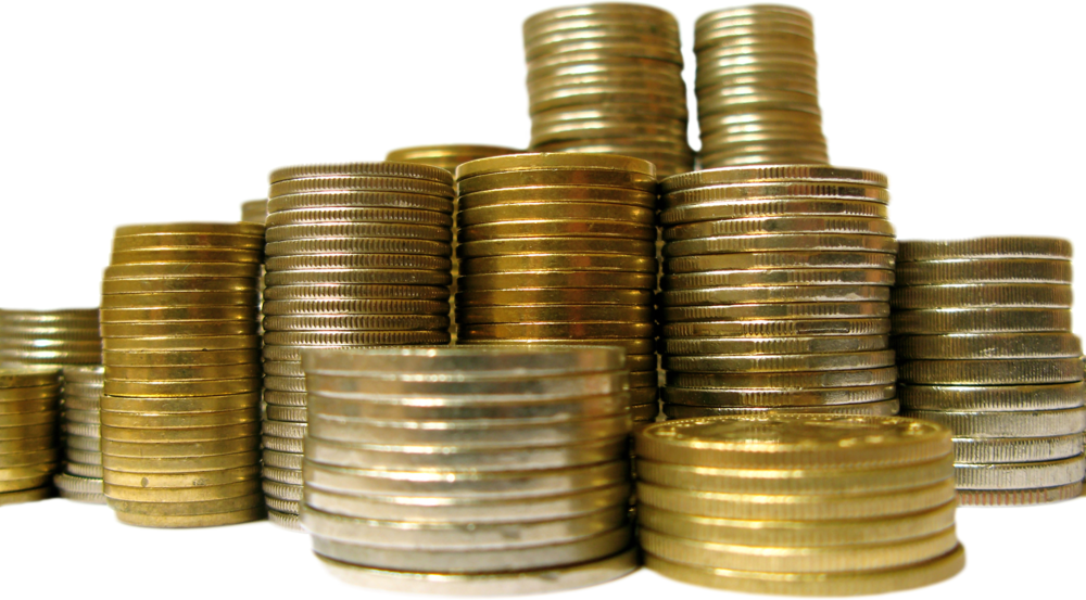 Share This Image - Stack Of Coins Transparent Clipart (1000x553), Png Download