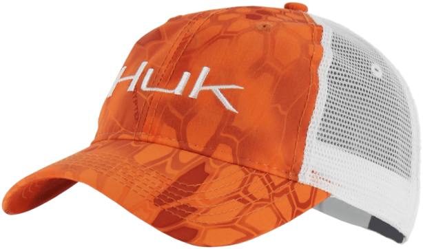 Huk Fishing Kryptek Logo Trucker Hat Cap H3000091 Orange - Huk Clipart (640x640), Png Download