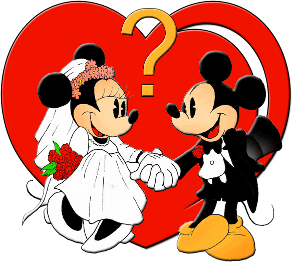 Mickey Mouse Love Wallpaper 61 Pictures - Mickey Mouse Wedding Clipart (600x533), Png Download