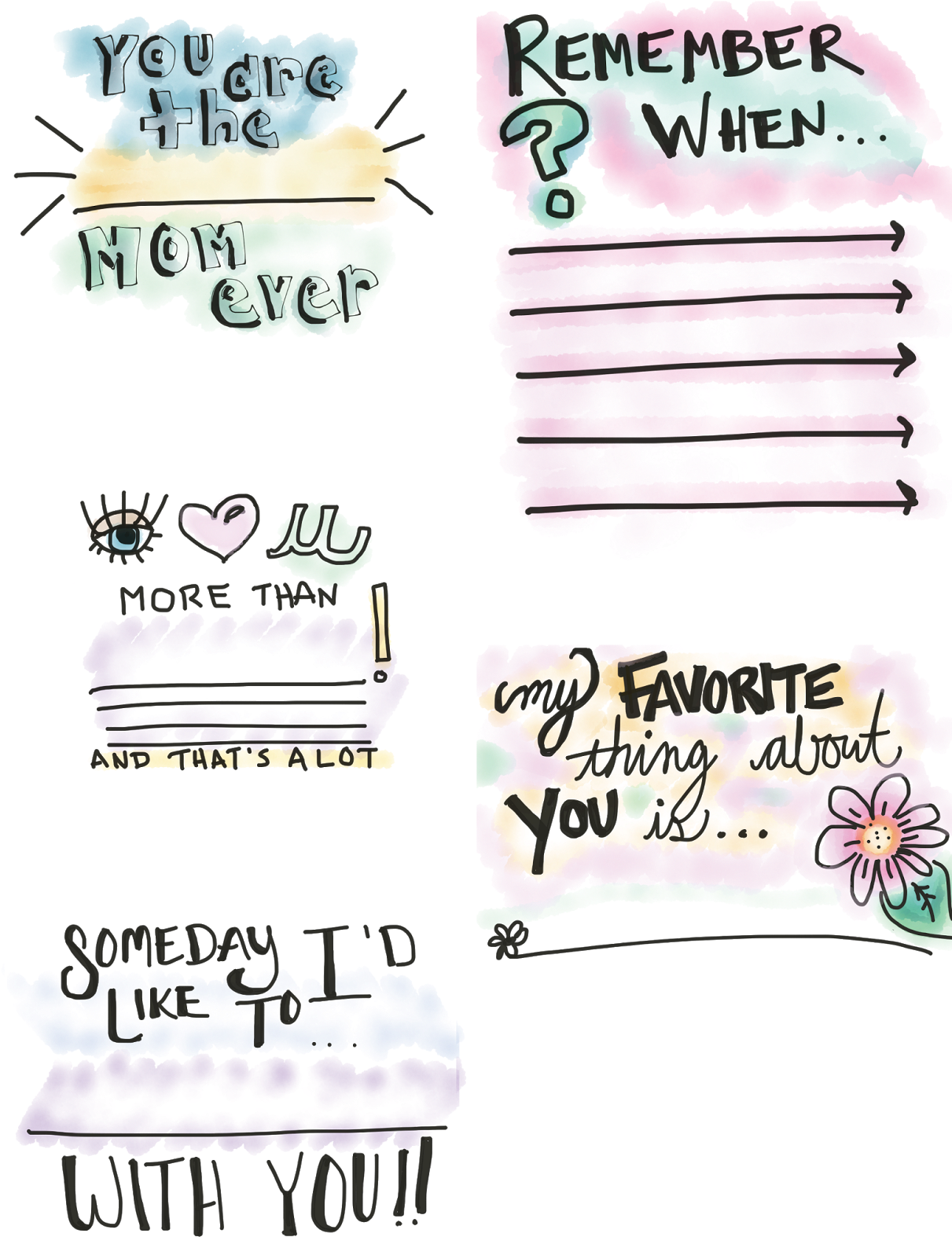Hand Drawn Mother's Day Notes - Calligraphy Clipart (1220x1600), Png Download