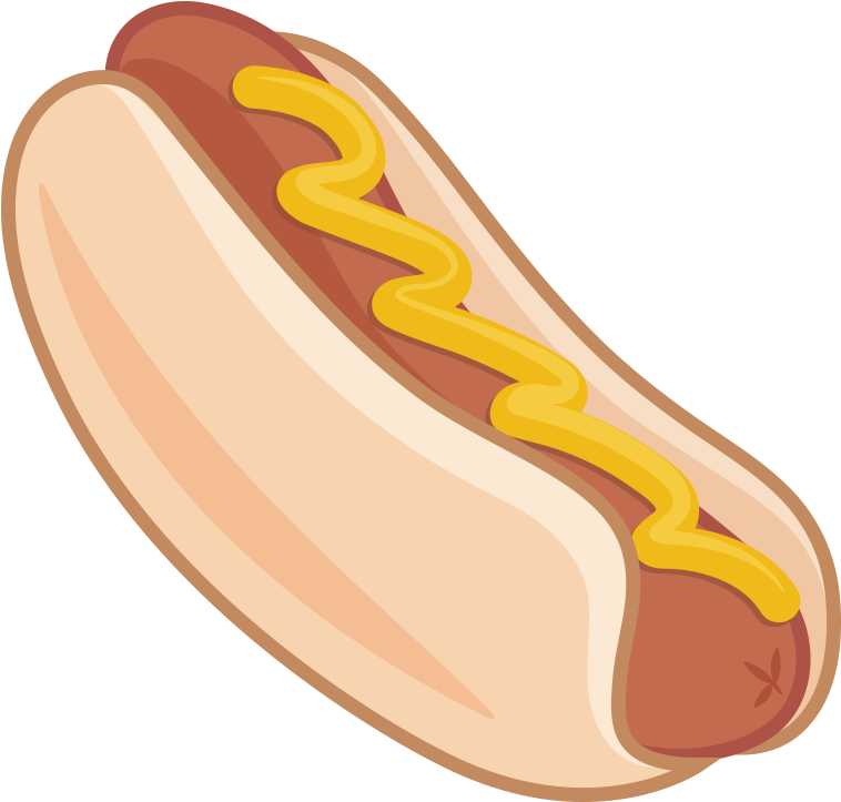 Hot Dog Food Mustard Vector Illustration Hot Dog Emoji - Knackwurst Clipart (1200x900), Png Download