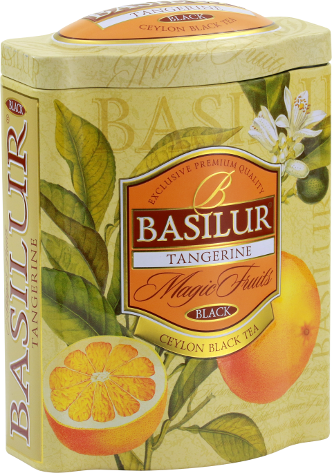 Basilur Tangerine Packet Metal Tin Loose Leaf 100g - Juicebox Clipart (480x685), Png Download