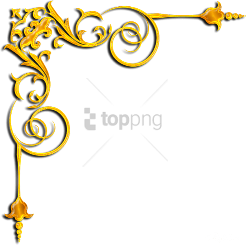 Free Png Gold Corner Png Png Image With Transparent - Arabesco Dourado Png Clipart (850x848), Png Download