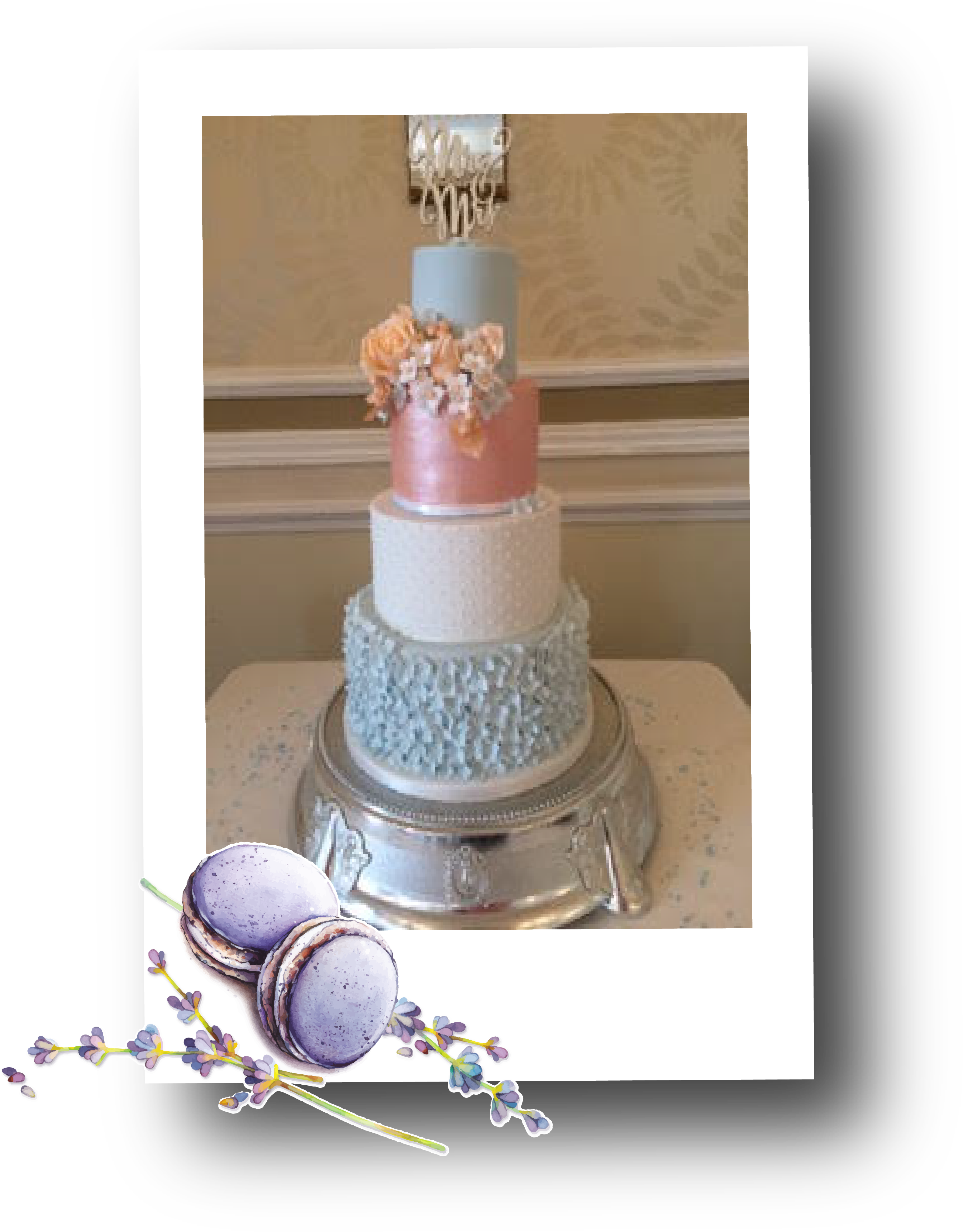 The Lavender Whisk Cake Polaroid - Cake Decorating Clipart (3211x4139), Png Download