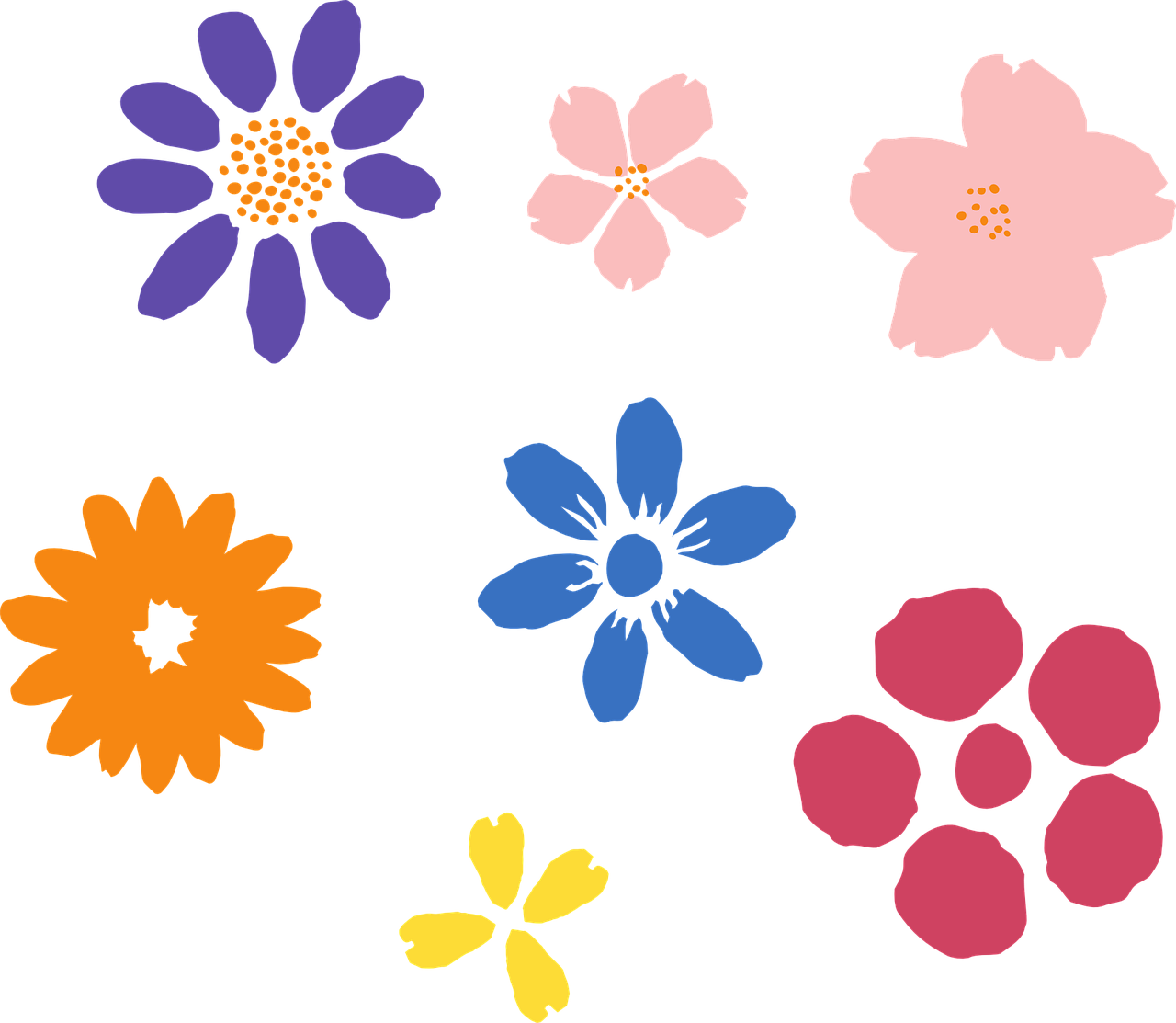 Flowers,cherry,cherry Blossoms,hand Drawing,handwriting,free - Transparent Sunflower Symbol Clipart (1280x1113), Png Download