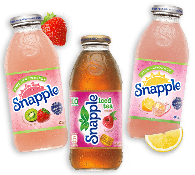 New Look Snapple Bottles - Snapple History Clipart (646x580), Png Download