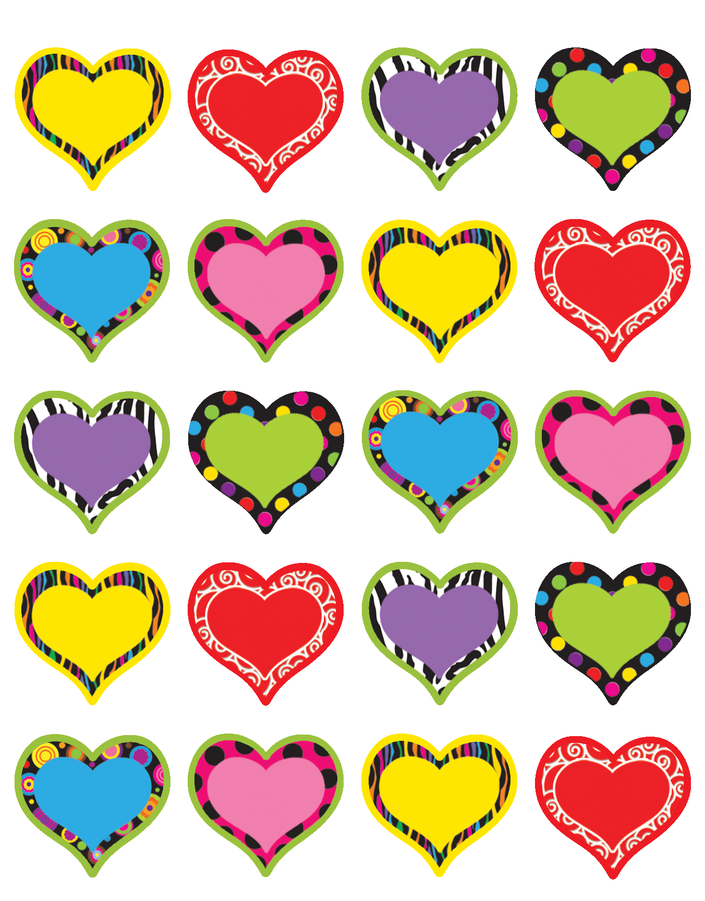 Tcr5185 Fancy Hearts Stickers Image - Fancy Hearts Clipart (900x900), Png Download