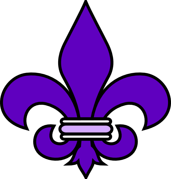 Fleur De Lis Purple Clipart (570x596), Png Download