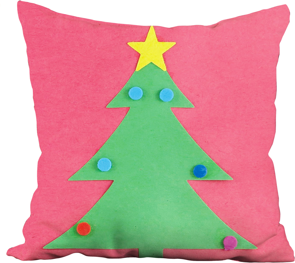 Christmas Tree With Star Pillow - Christmas Tree Clipart (986x881), Png Download