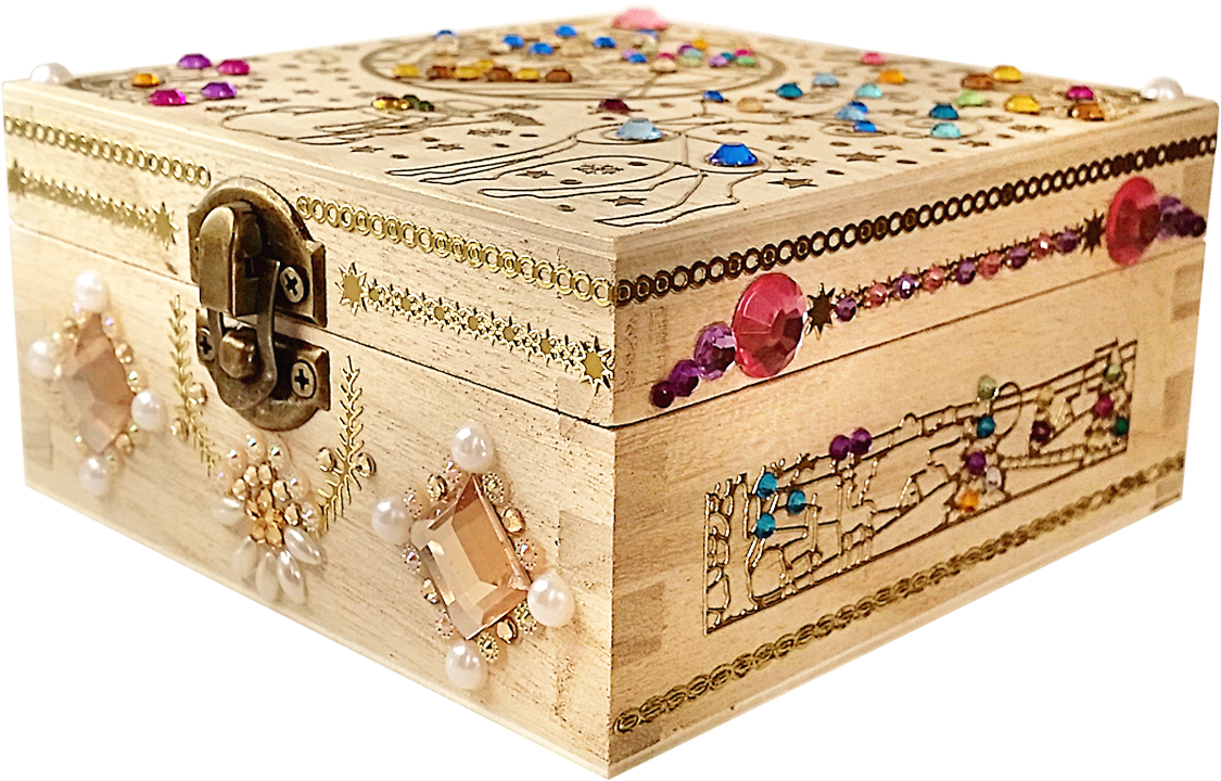 Attractive Square Shaped Hand Decorated Wooden Box - Box Clipart (1125x720), Png Download