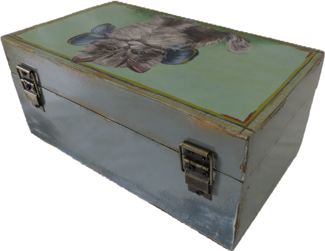 Shabby Chic Wooden Box The Kitten - Trunk Clipart (1063x820), Png Download