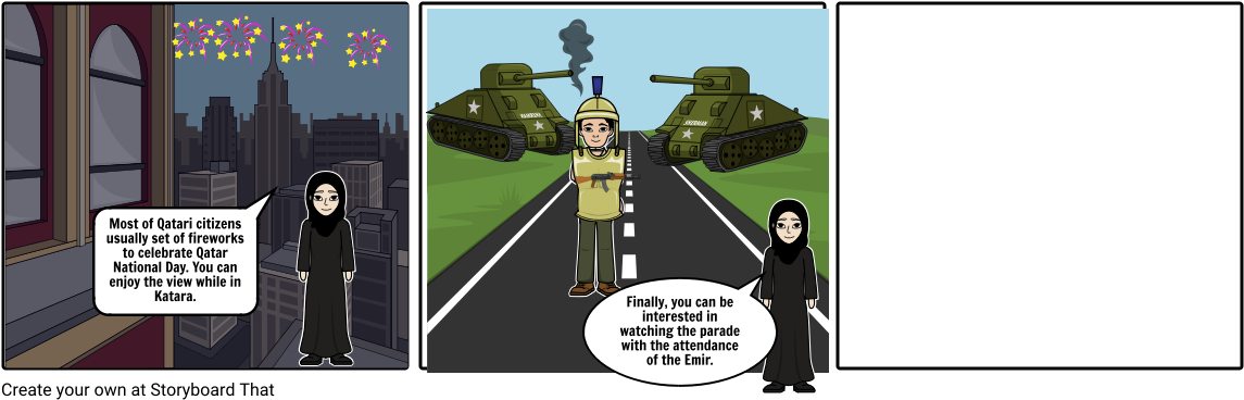 Qatar National Day - Cartoon Clipart (1164x385), Png Download