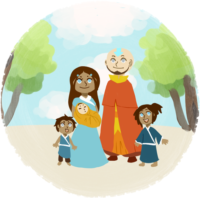 My Art Aang Katara Avatar The Last Airbender Kataang - Cartoon Clipart (738x700), Png Download