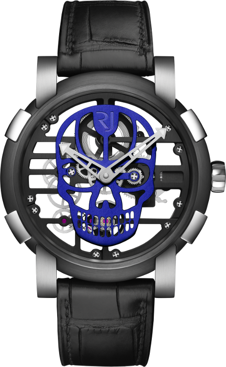 Romain Jerome Skylab 48 Speed Metal Blue Skull Rj - Romain Jerome Skull Watch Clipart (463x750), Png Download
