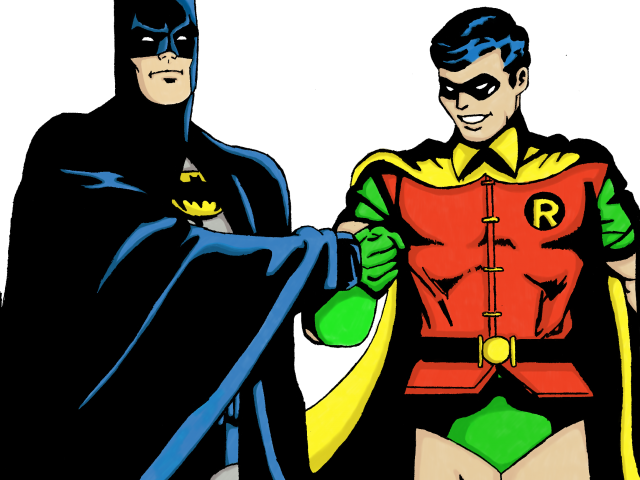 Superhero Robin Clipart Batman Character - Batman And Robin Png Transparent Png (640x480), Png Download