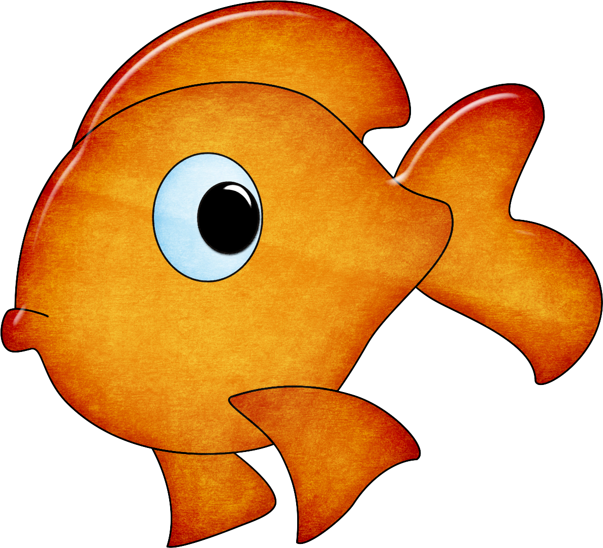 Fish Transprent Png Free - Pez Color Naranja Dibujo Clipart (1187x1079), Png Download