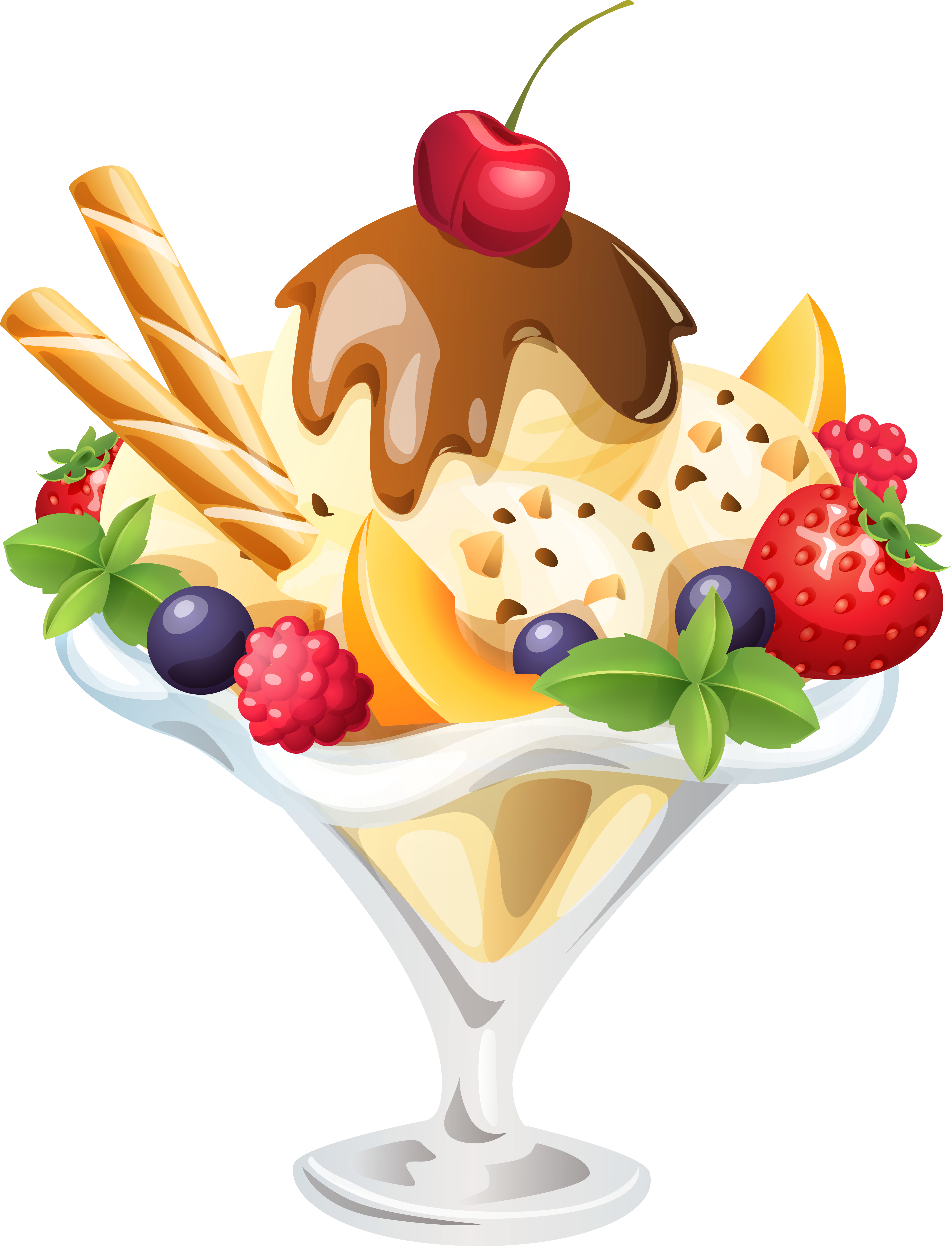 Chocolate Ice Cream Sundae Ice Cream Cone - Ice Cream Sundae Png Clipart (4606x6030), Png Download
