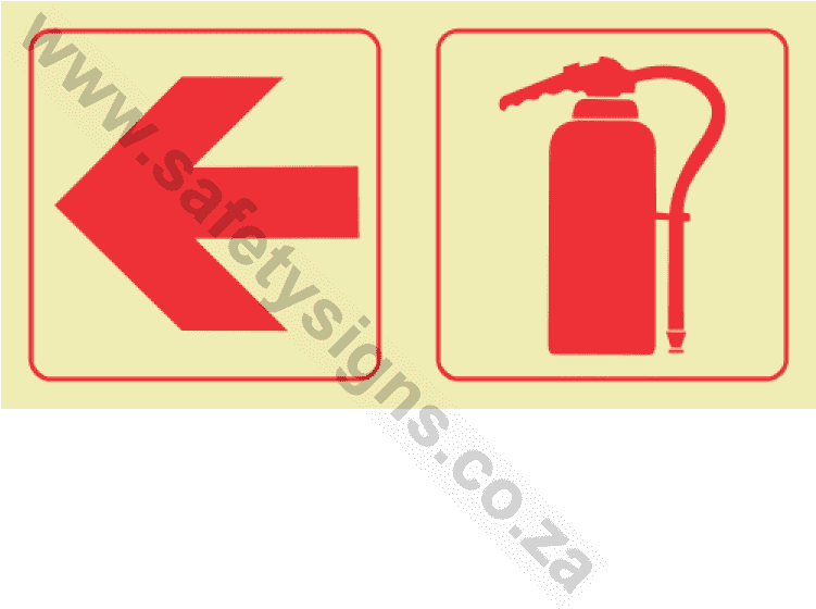 Arrow Left & Fire Extinguisher Photoluminescent Sign - Signs Clipart (750x750), Png Download