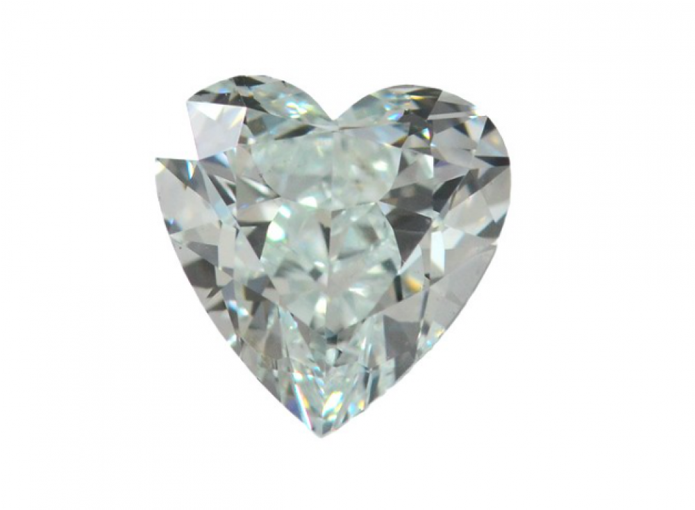 Light Green Diamond - Heart Clipart (1000x1293), Png Download