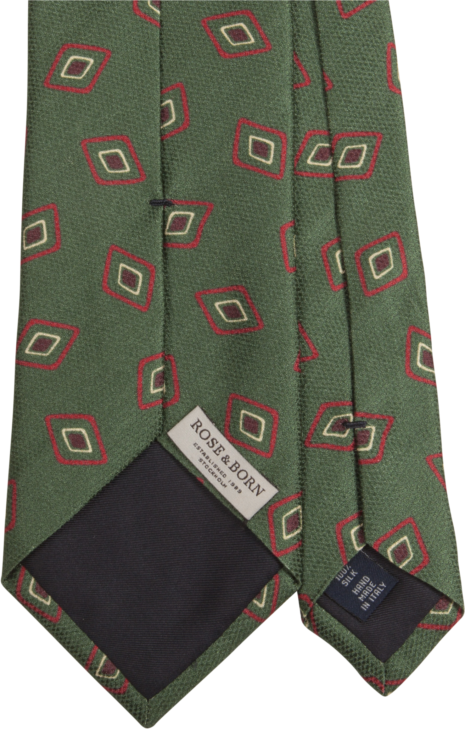 Green Diamond Block Print Silk Tie - Wool Clipart (1600x2397), Png Download