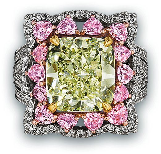 Natural Fancy Intense Yellow Green Diamond Ring - Engagement Ring Clipart (700x700), Png Download