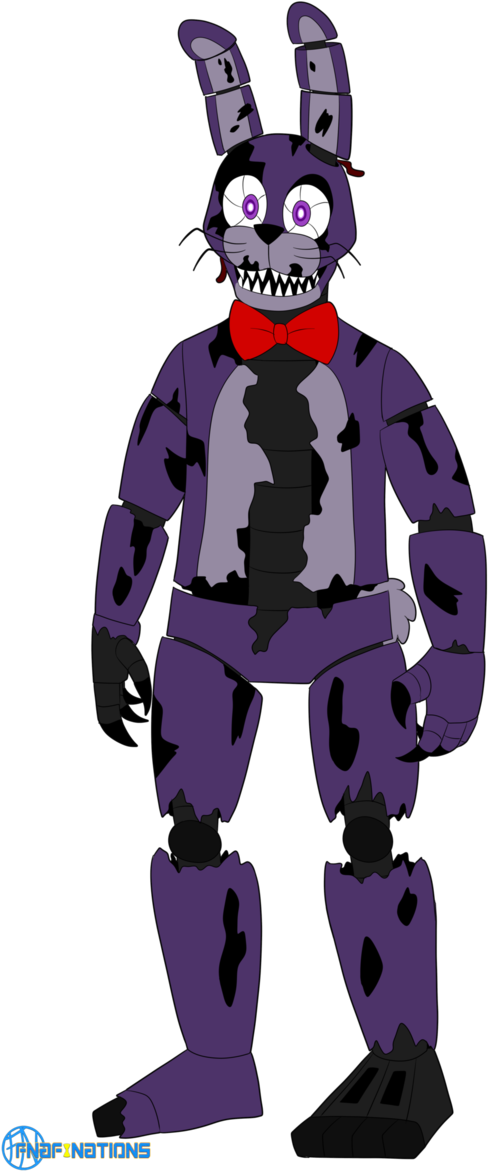 #nightmare Bonnie - Cartoon Clipart (676x1183), Png Download