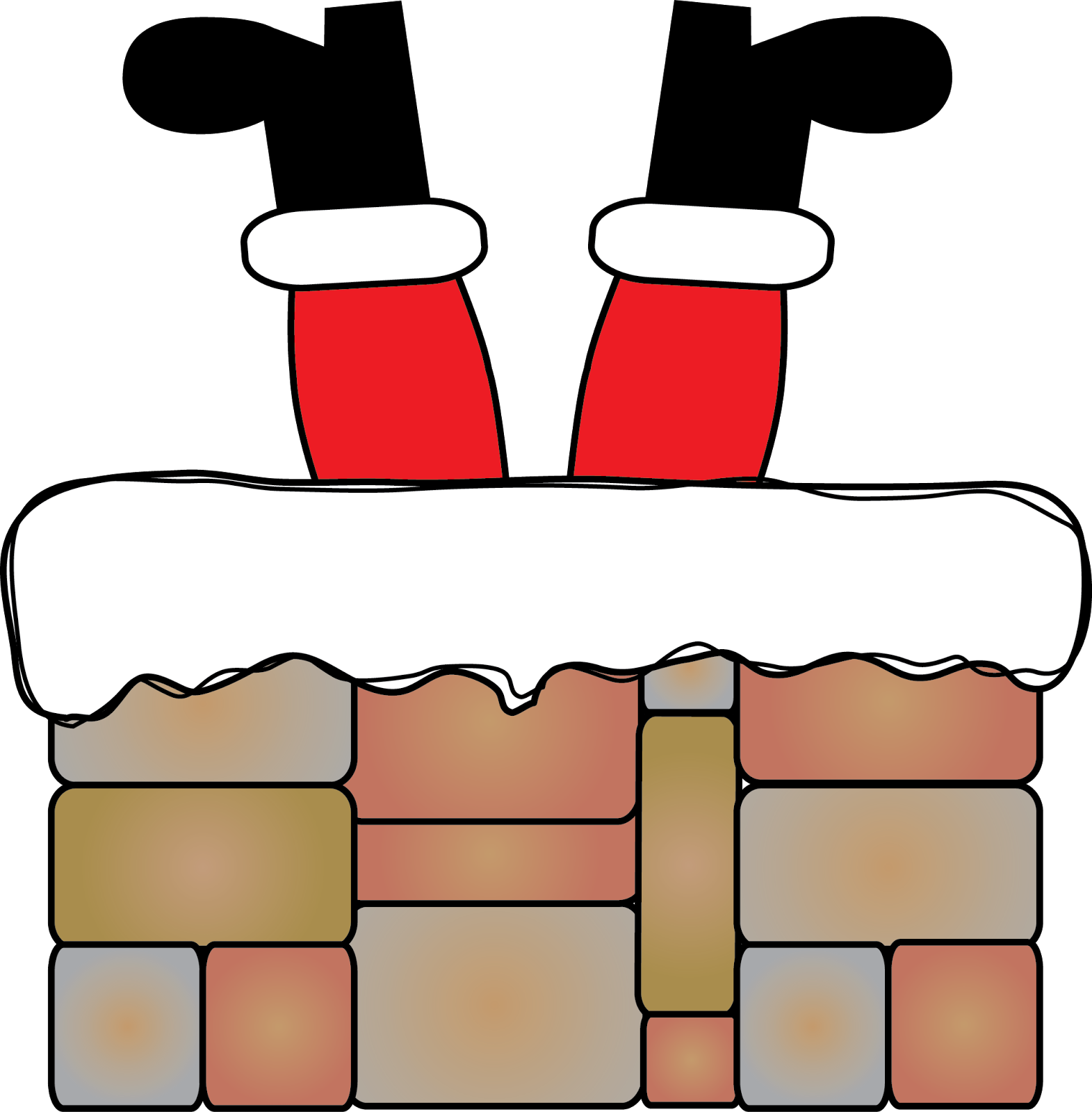 Chimney Clipart - Santa Claus En Chimenea - Png Download (1571x1600), Png Download