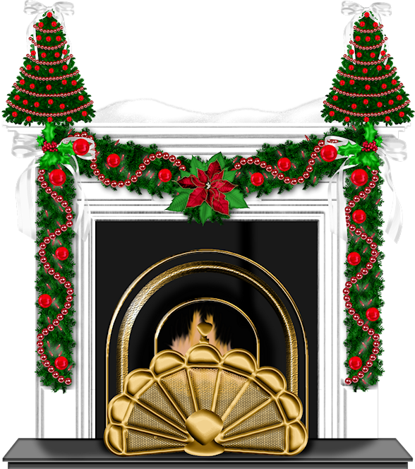 Christmas Fireplace • Clipart (588x664), Png Download