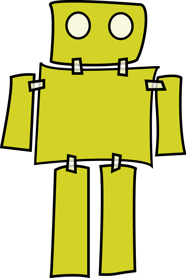 Vector Clip Art - Robot Vector Black And White Png Transparent Png (600x895), Png Download