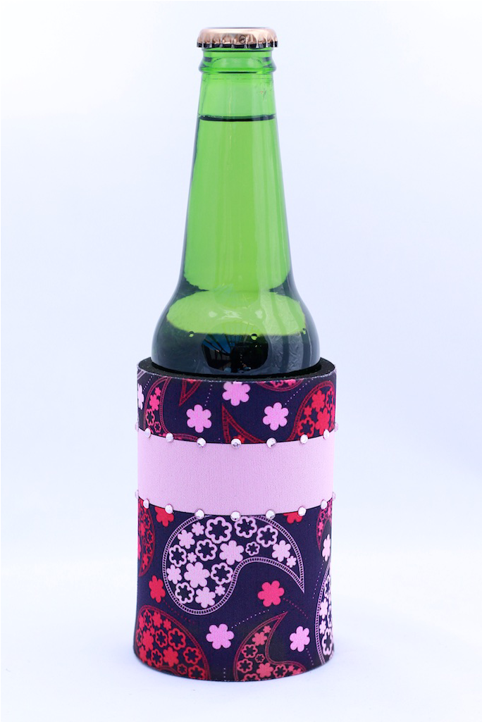 Pink Paisley Can Cooler - Beer Bottle Clipart (1024x1024), Png Download