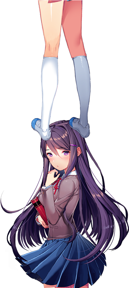 Ddlc - Doki Doki Literature Club Yuri Clipart (447x979), Png Download