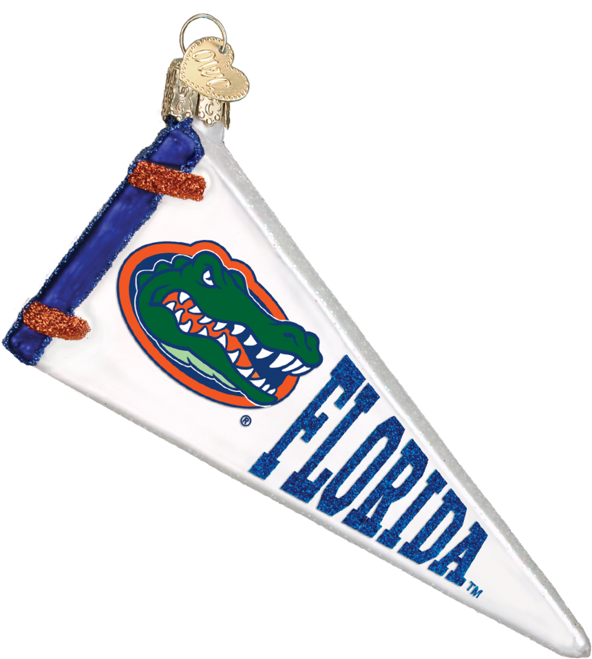 Old World Christmas Gator Pennant Ornament - Florida Gators Clipart (1024x1024), Png Download
