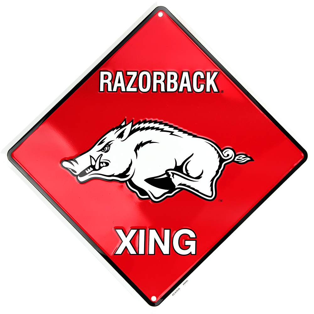 Arkansas Razorback Xing 12 X 12" Metal Crossing Sign - Arkansas Razorbacks Clipart (1000x1000), Png Download