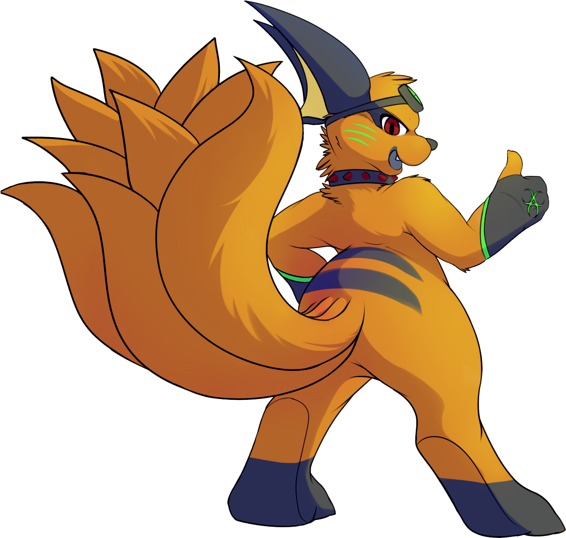 Sparky Kurama Fox - Cartoon Clipart (1280x1170), Png Download