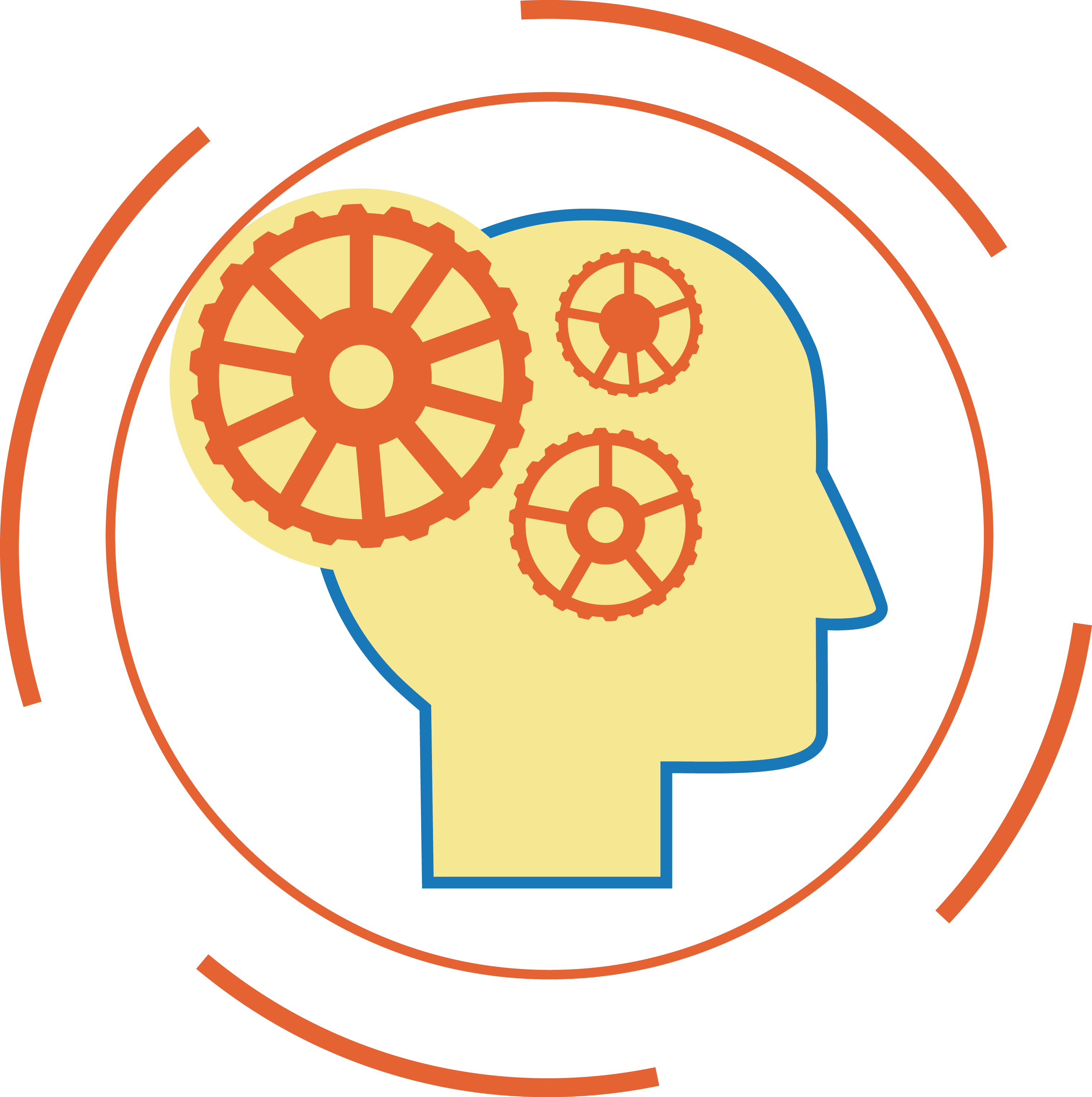 Cerebrum Gear Clip Art - Sticker - Png Download (3039x3054), Png Download