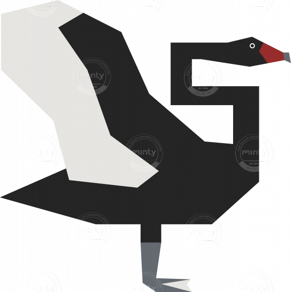 Black Swan - Origami Clipart (598x600), Png Download