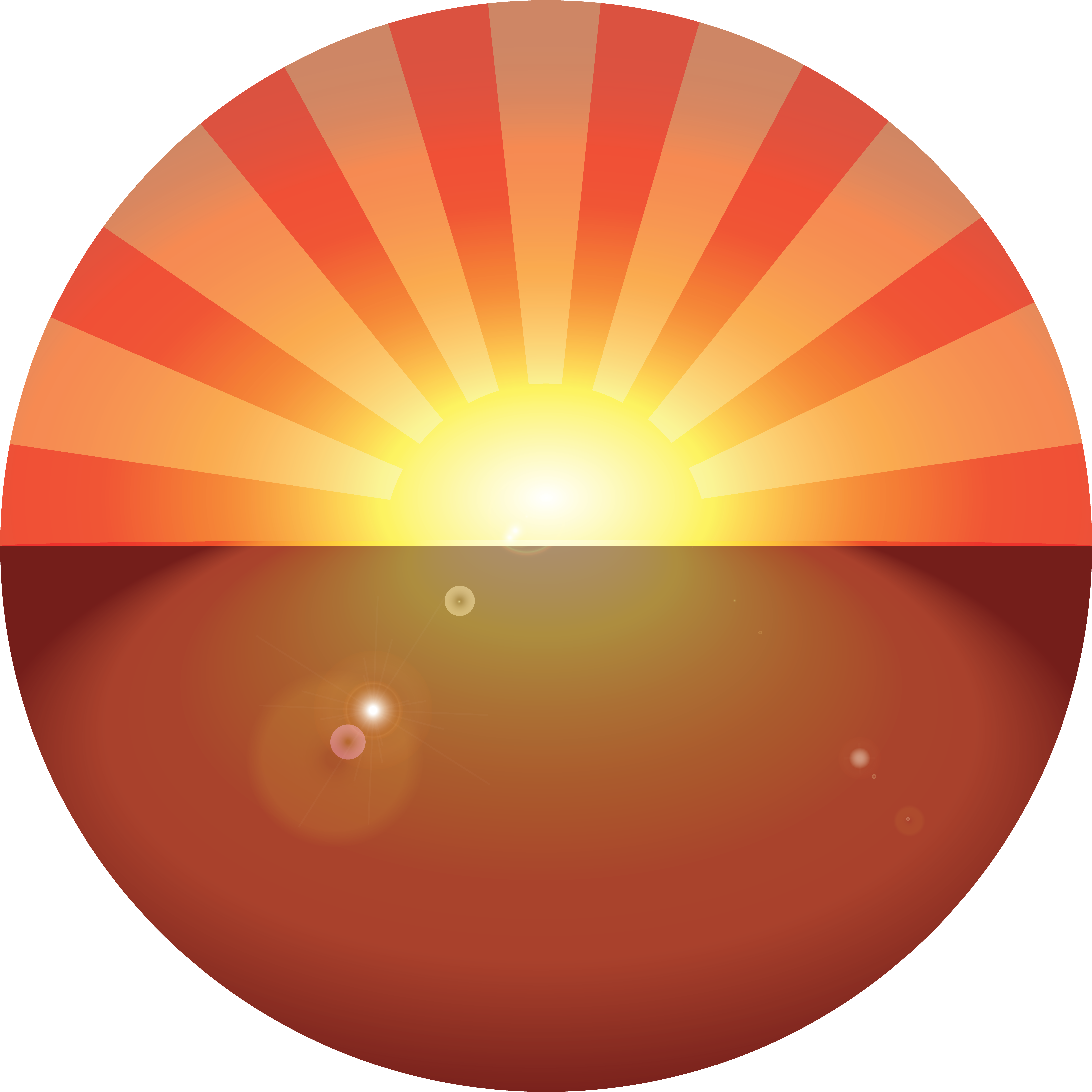 A Golden Hour Represented With Warm Colors - Circle Clipart (5800x5803), Png Download