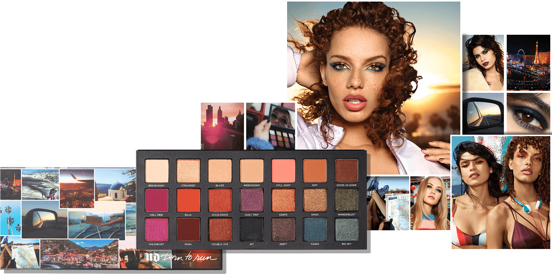 Eye Shadow Palette - 17 Urban Decay Born To Run Eyeshadow Palette Clipart (1920x975), Png Download