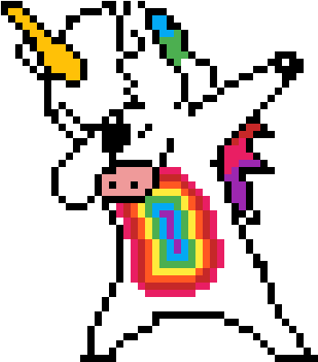 Dabbing Unicorn - Perler Beads Dabbing Unicorn Clipart (800x1200), Png Download