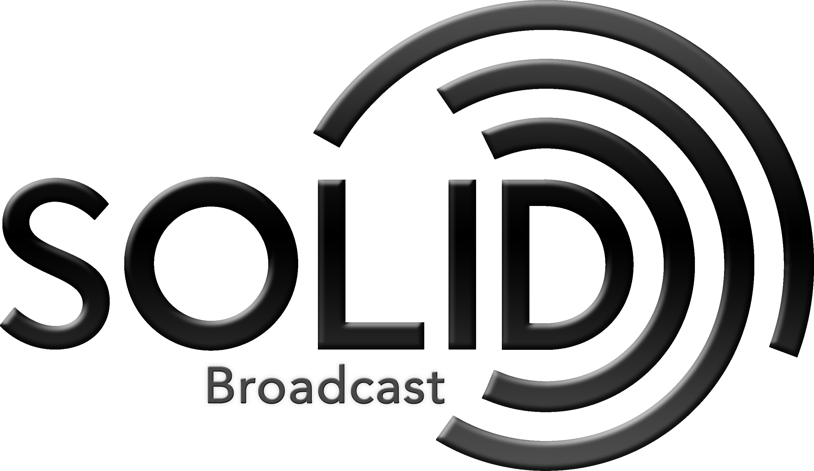 Broadcast Solid Broadcast - Black-and-white Clipart (2686x1555), Png Download