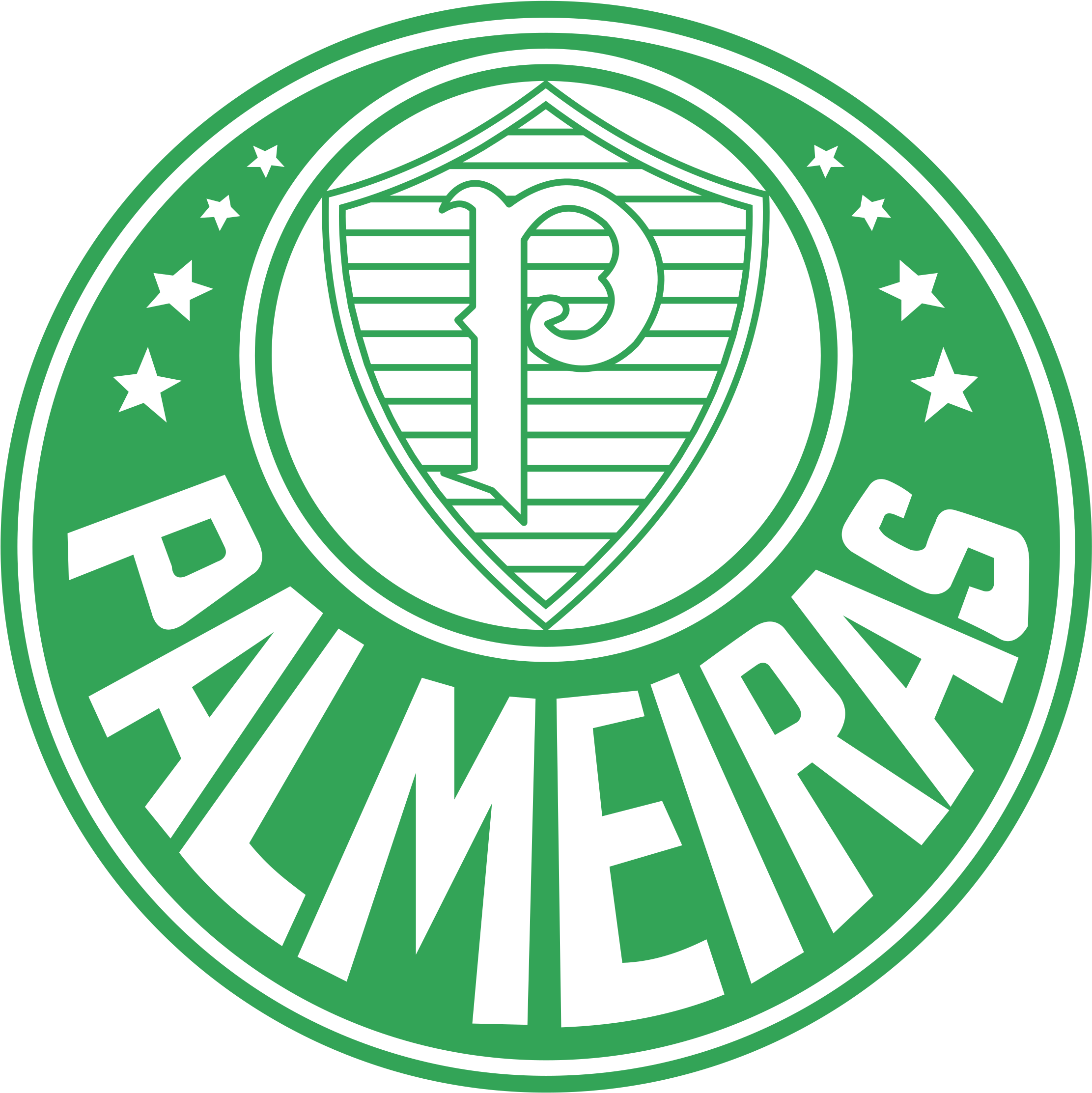 Palmeiras Logo Png Transparent - Palmeiras Logo Vector Clipart (2400x2400), Png Download